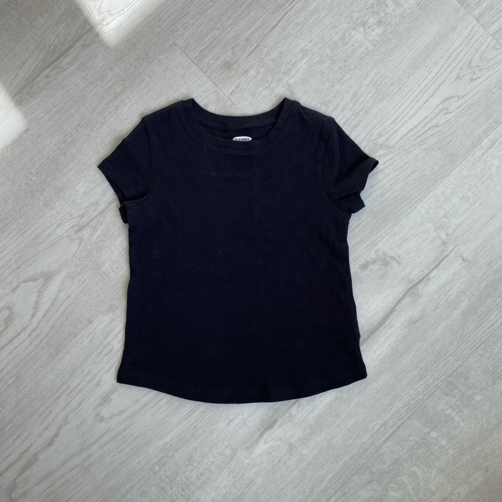 5/$15 OLD NAVY Black 100% Cotton Tshirt 2T NWOT